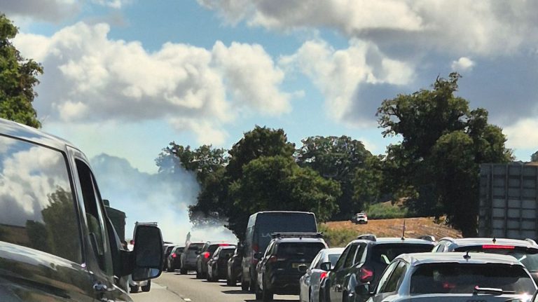 Serious Fire Closes A38 as Smoke Drifts Over Carriageway