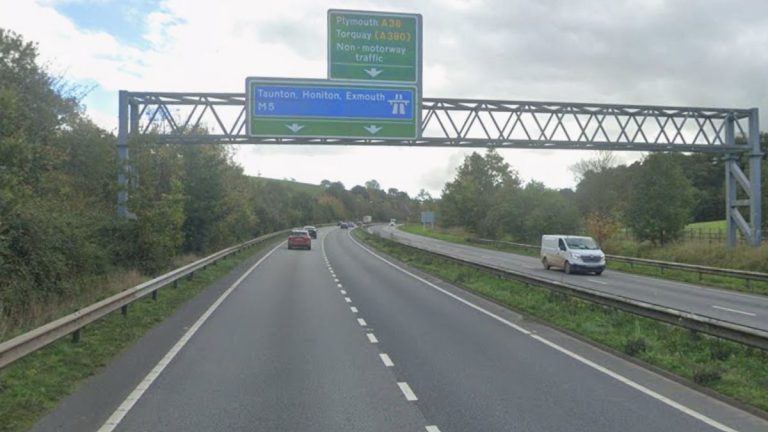 Crash on A30 Near M5 Junction Clears at Exeter