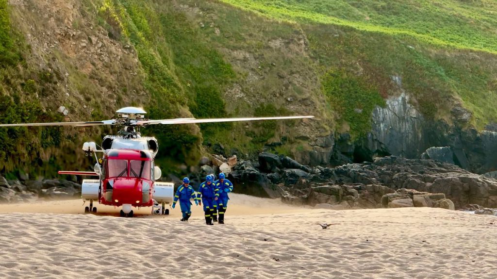 Young Person Suffers Possible Spinal Injury on Cornish Beach