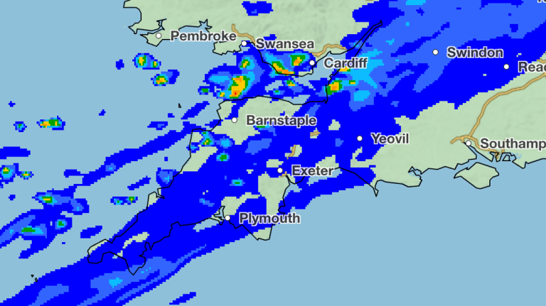 Met Office Maps Forecast Wednesday Downpours for Nearly 20 Cornish Towns