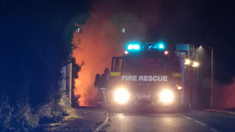 Large Fire Closes Devon Road in Early Hours