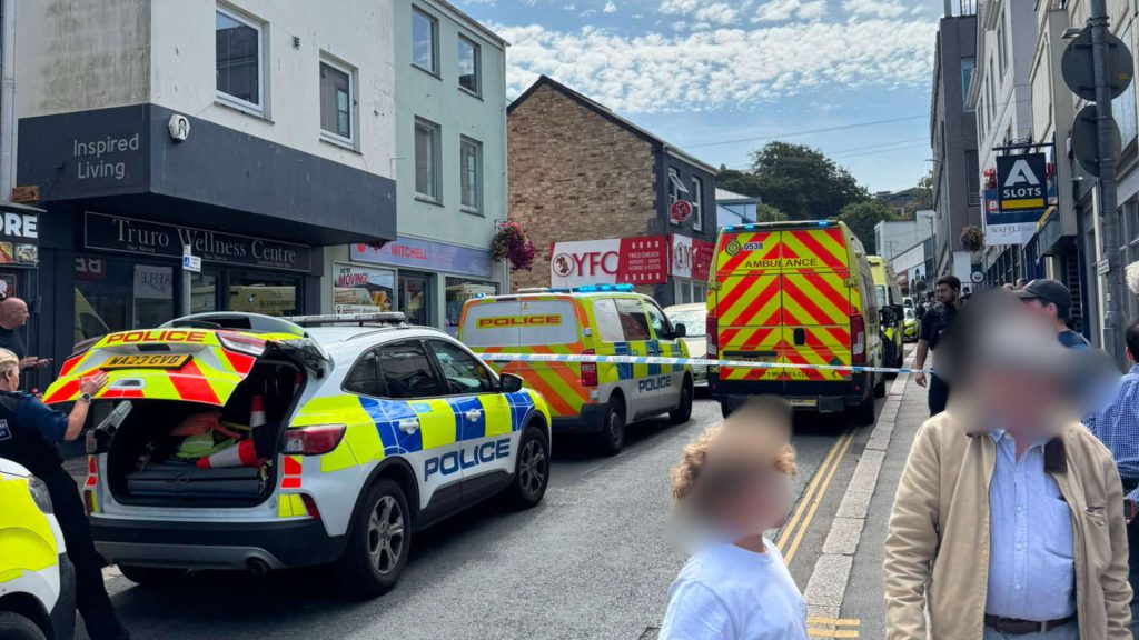 Police Cordon in Truro After Three Injured in Fight