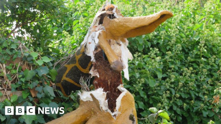 Vandals Destroy Cornwall's Landmark Giraffe Statue