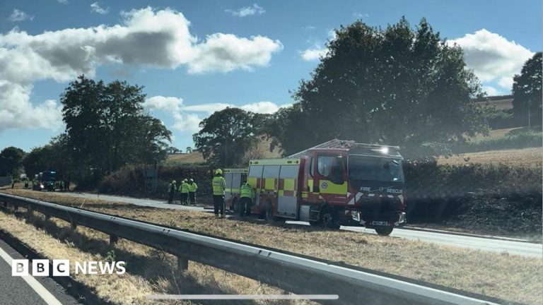 Carriageway Closed in Devon After Serious Fire and Smoke