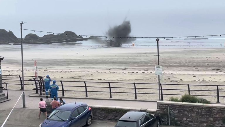 Device Found on Looe Beach Destroyed in Controlled Explosion