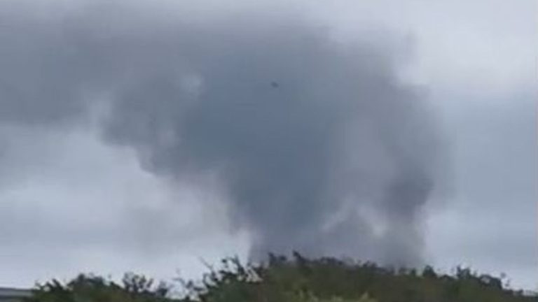 Tractor Blaze Sends Smoke Plume Over North Devon