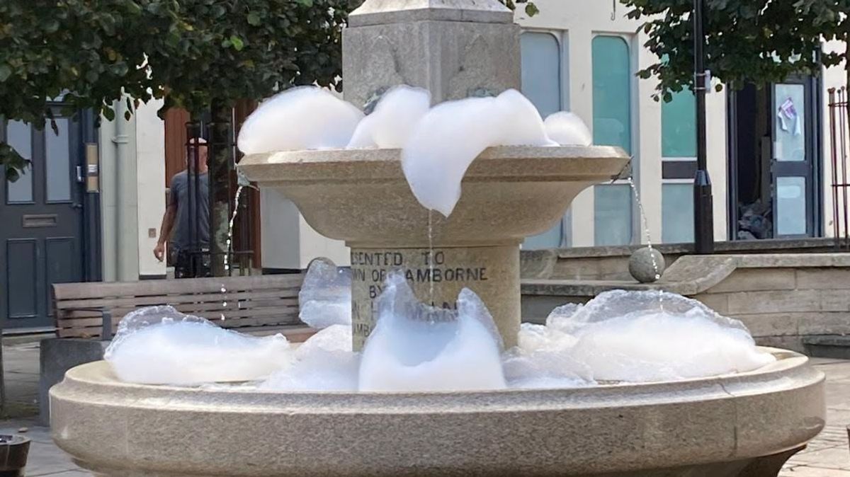 Camborne Fountain Drained After Soap Bubble Attack