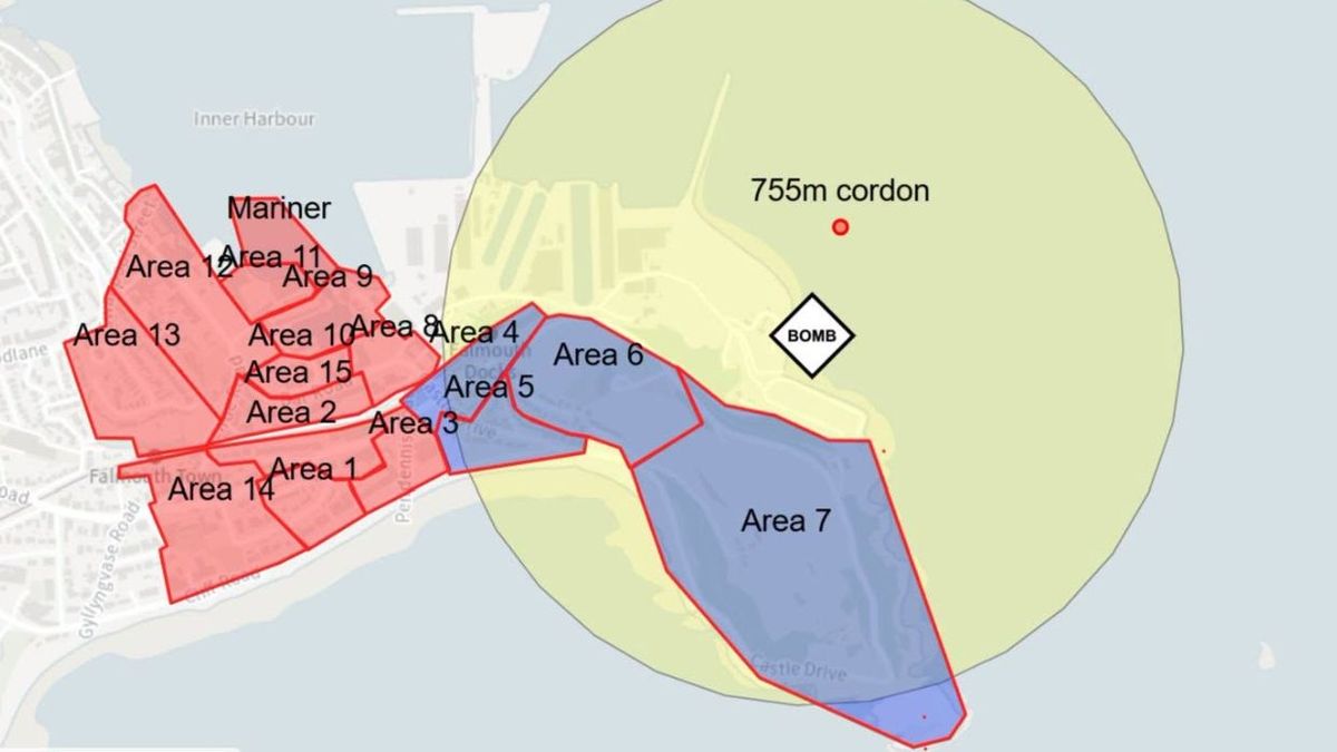 Falmouth Properties Face Wednesday Evacuation After WW2 Missile Discovery