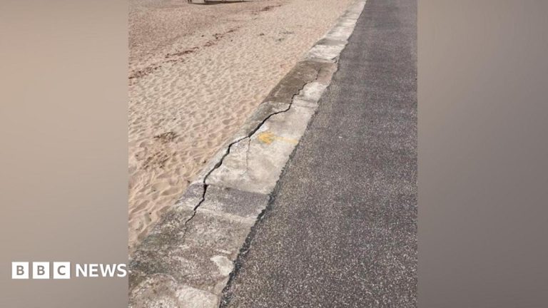 Repairs Begin on Cracked Exmouth Sea Wall