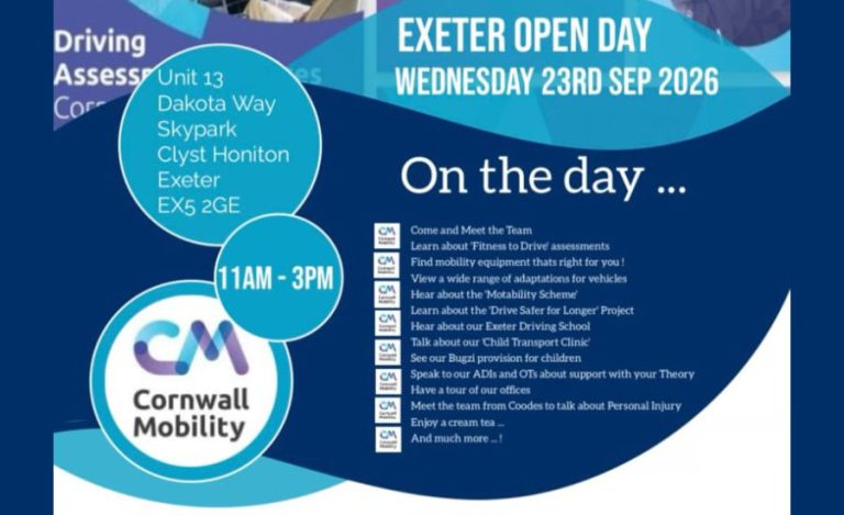Cornwall Mobility to Showcase Solutions at Exeter Open Day