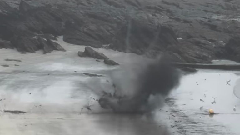 Looe Beach Ordnance Destroyed in Controlled Blast